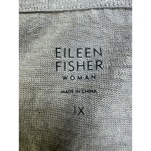 EILEEN FISHER Linen Sleeveless Tunic Top Scoop Neck Lagenlook Taupe Size 1x - Picture 4 of 9